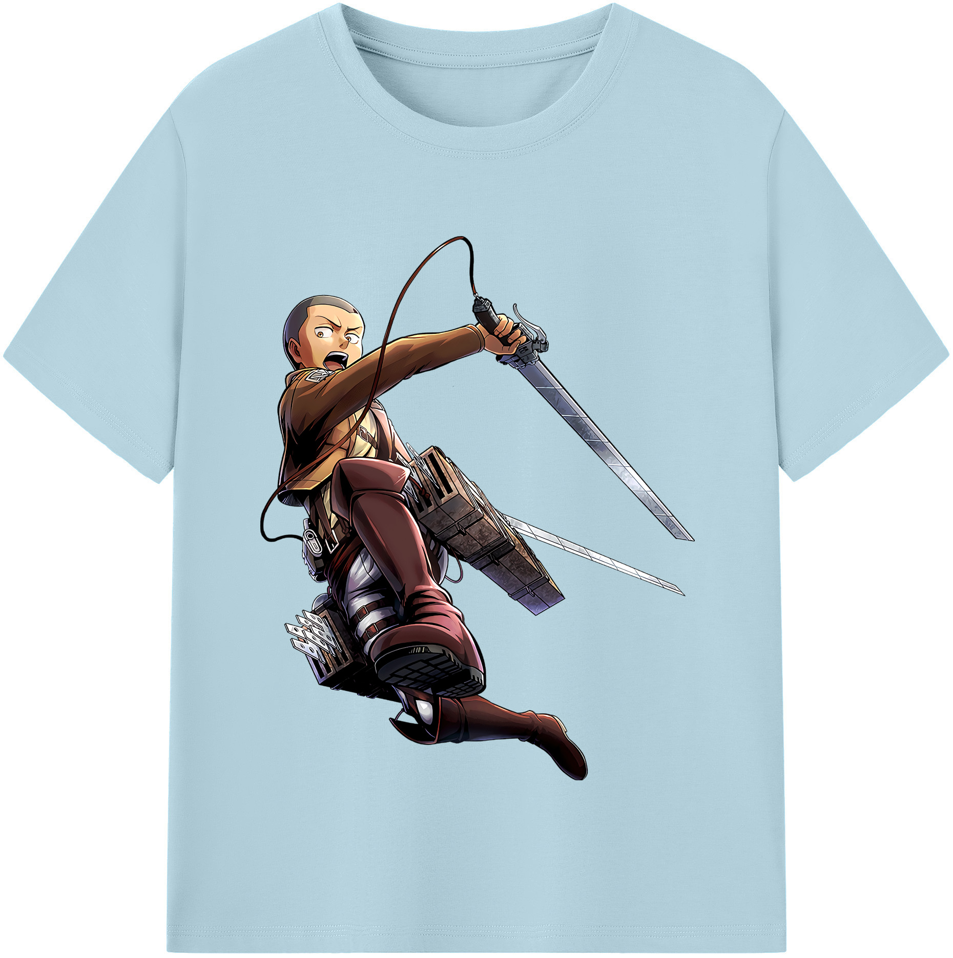 （画像用） 進撃の巨人 コニー·スプリンガー Attack on Titan Connie Springer 綿100％半袖Tシャツ（フロントプリント）